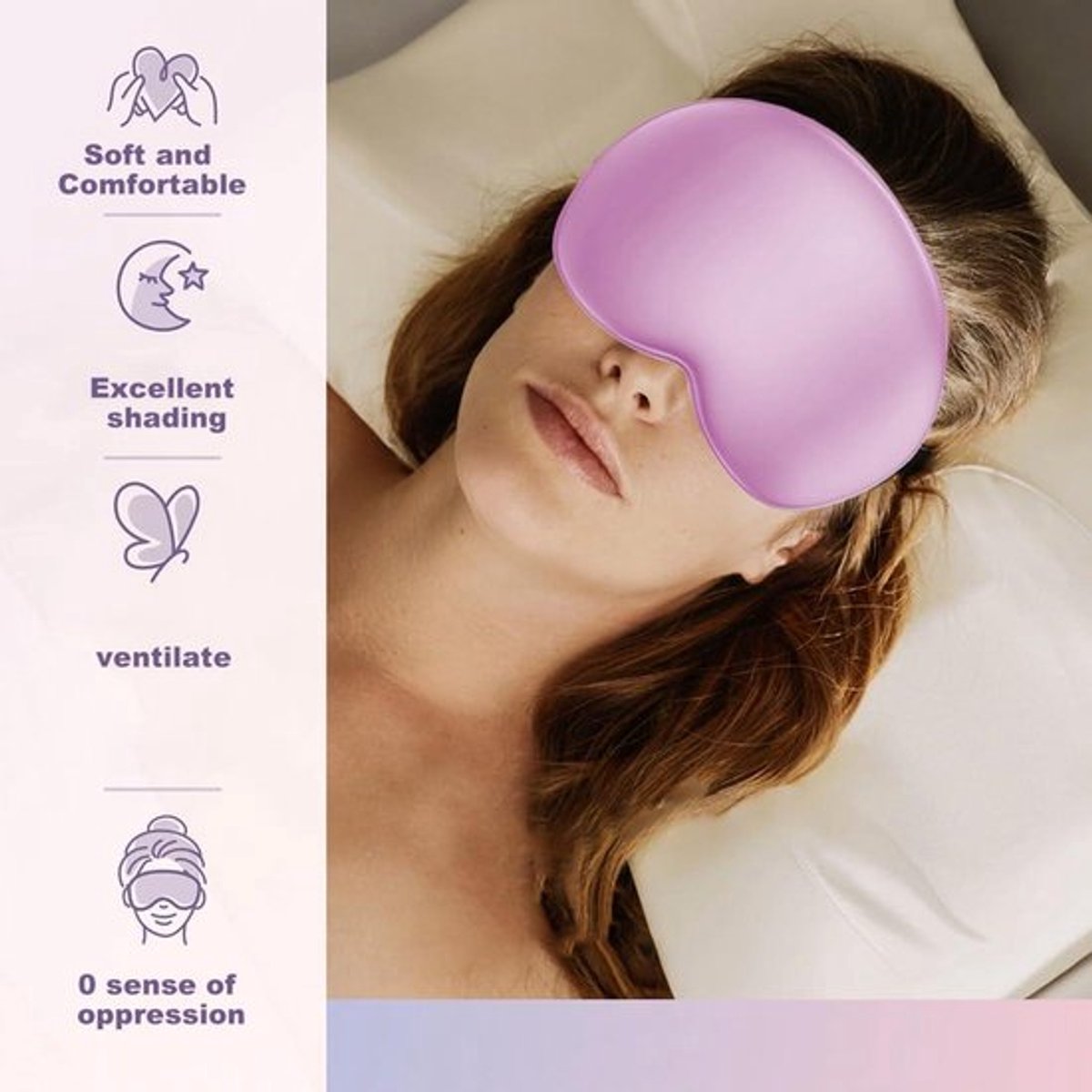 Zacht oogmasker Allecto Plus met verstelbare riem
