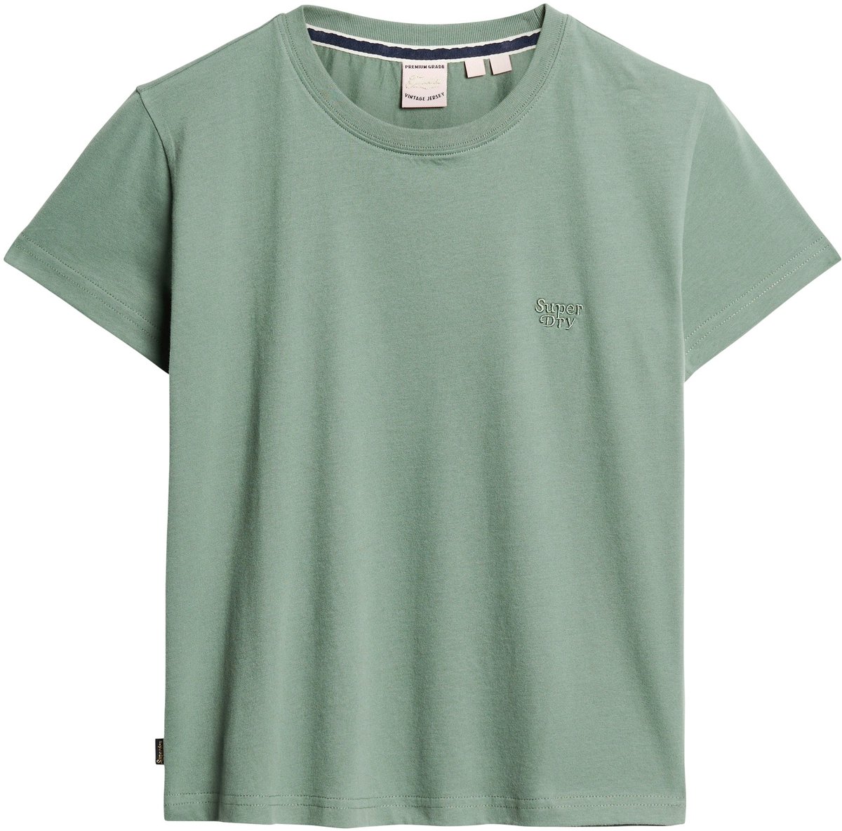 Superdry Essential nauwsluitend T-shirt met logo Dames T-shirts Khaki