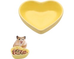 Hartvormige keramische voer- en drinkbak voor kleine huisdieren, ideaal voor hamsters, cavia's, gerbils en chinchilla's, wasbaar en duurzaam