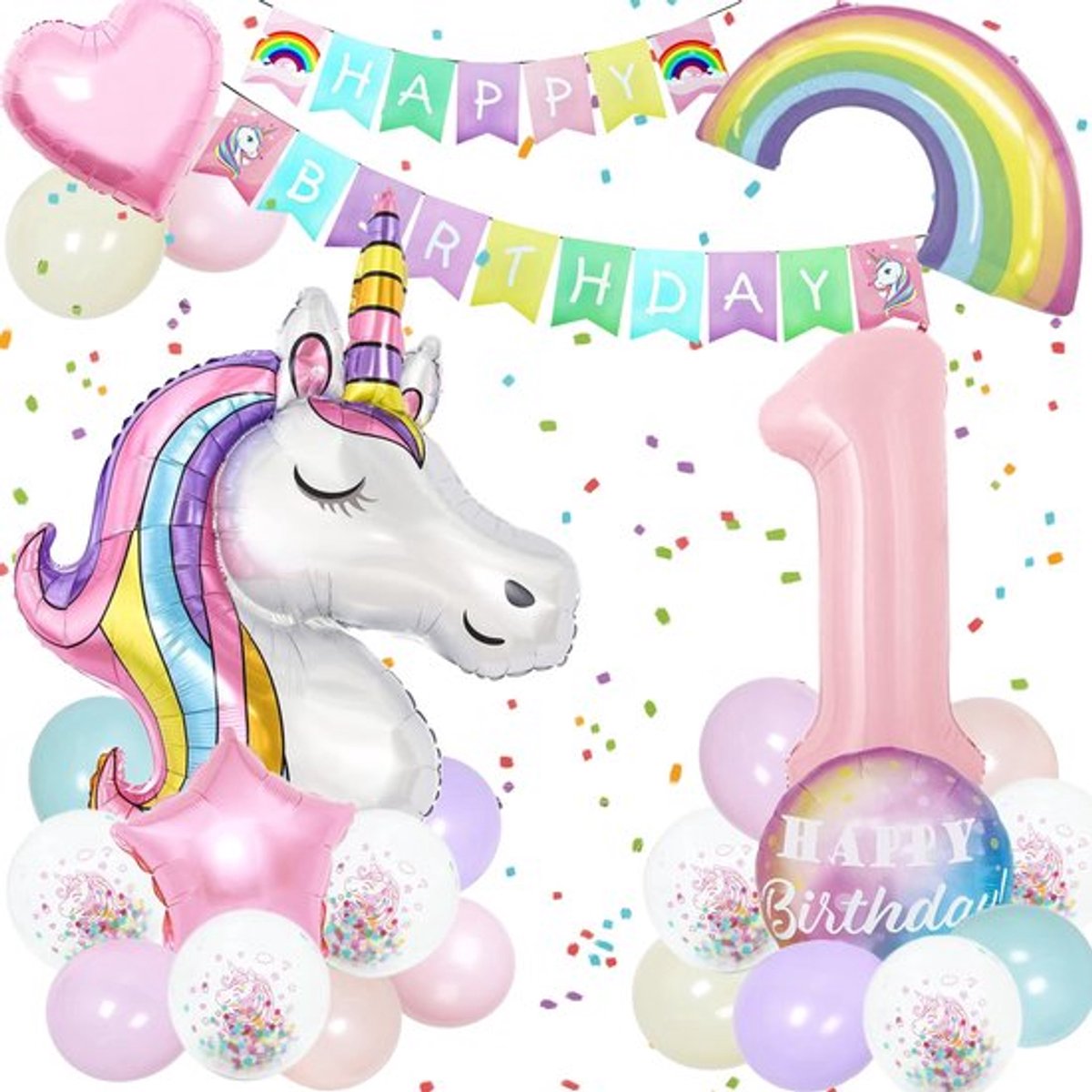 Allecta ballonnen set eenhoorns feestelijk voor meisjes