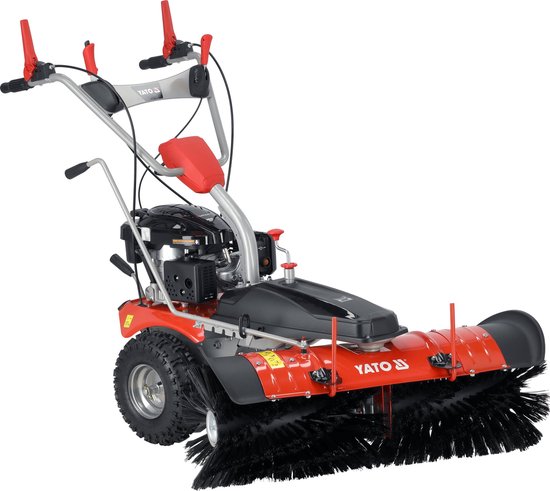 Professionele Benzine Veegmachine - 100 cm Werkbreedte - 4.7 PK Loncin Motor - 3 Versnellingen Vooruit & 1 Achteruit - 81 kg Radiaalveger / Sneeuwschuif Optie — afbeelding 3