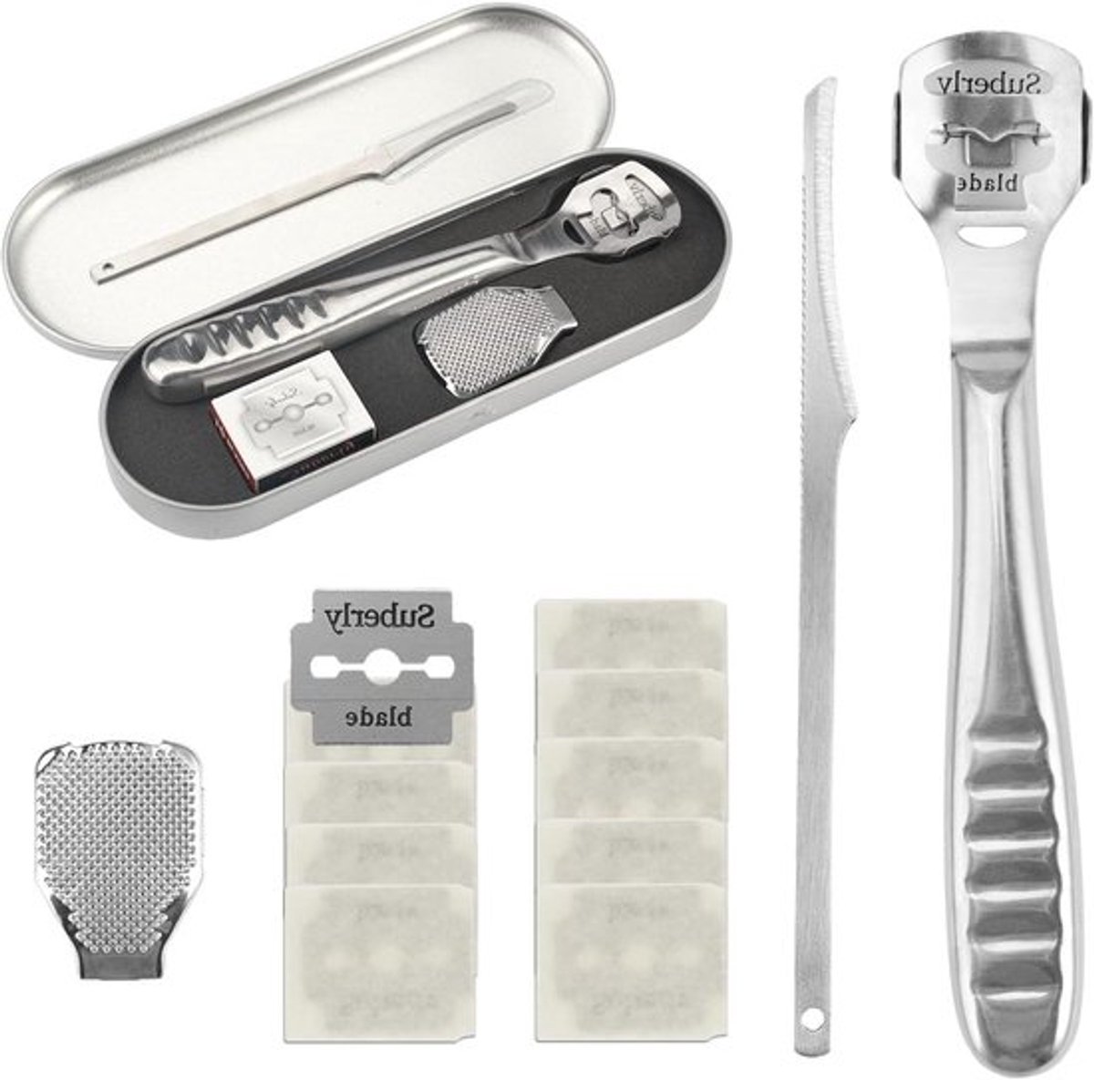 Allecto Plus - Professionele eeltverwijderaar met pedicure set en 10 vervangende