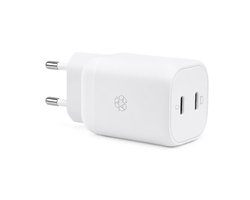 ËSSENTIALS by Upström 100W Dual USB-C Snellader - Geschikt voor iPhone, Samsung & Android - 100% Gerecycled Plastic - Wit