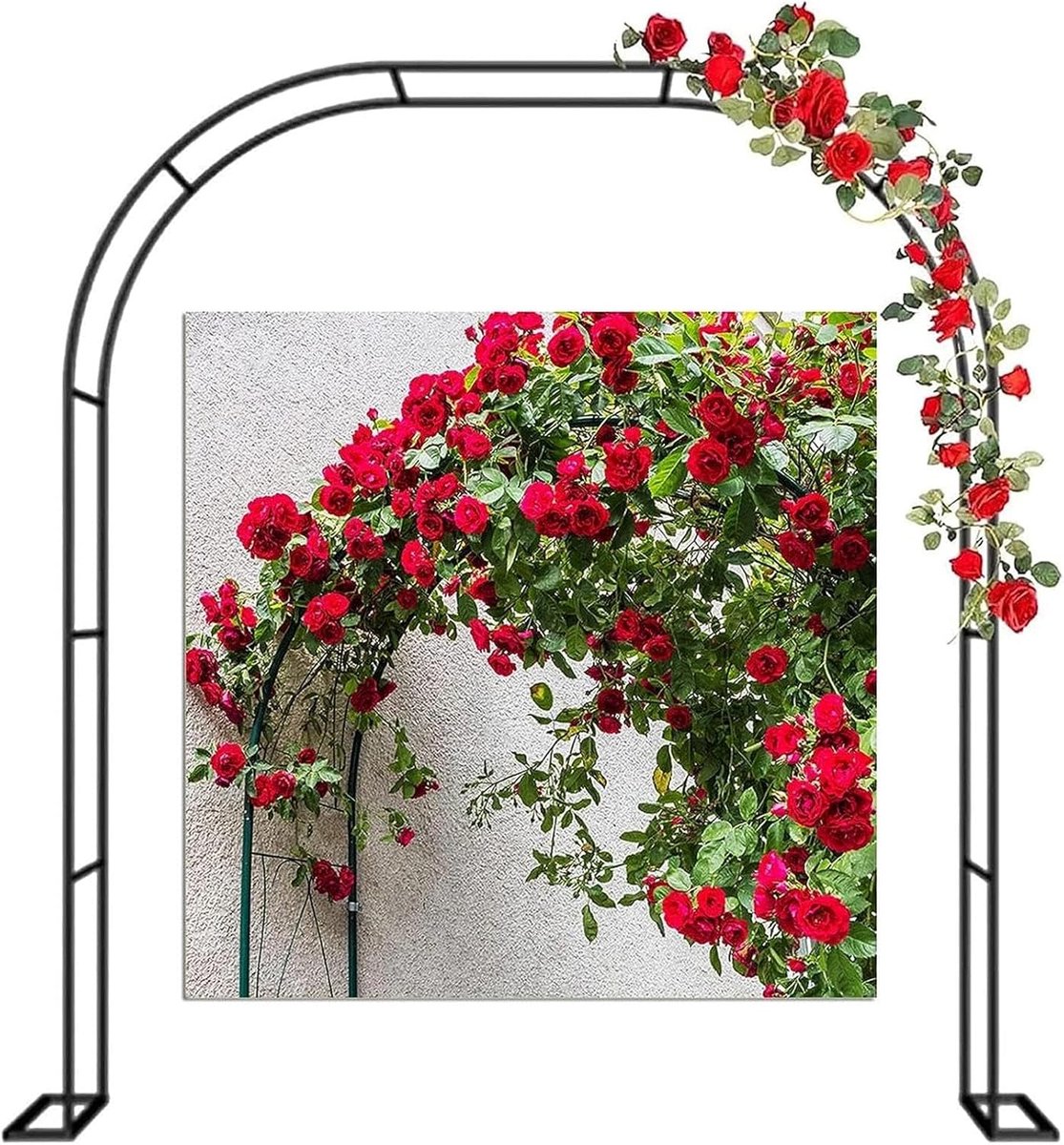 Metalen Tuinboog - Bruiloft Prieel - Tuin Versieren - Roestwerende Coating - 240 cm Hoog - Zwart