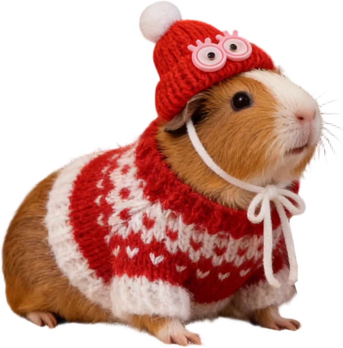 Dieren Hoodie - Mini Kleding - Warmte en Comfort - Modieus Capuchon Ontwerp - 10 x 5.5 cm - Rood