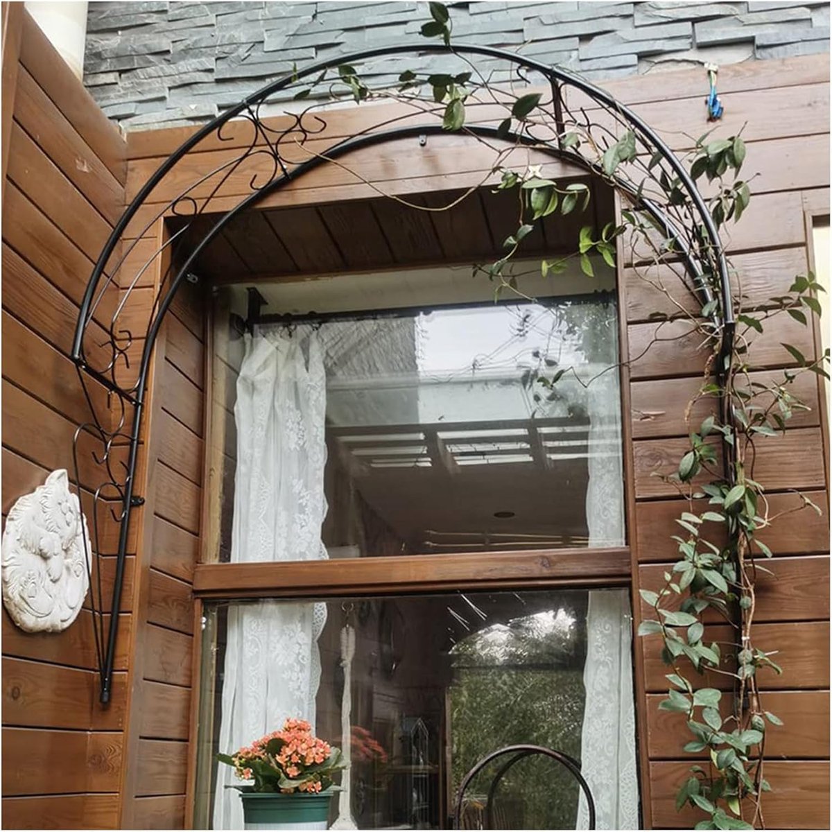 Rozenboog - Tuinboog Prieel - Klimplanten Ondersteunen - Metalen Frame - 150 cm Hoog - Zwart