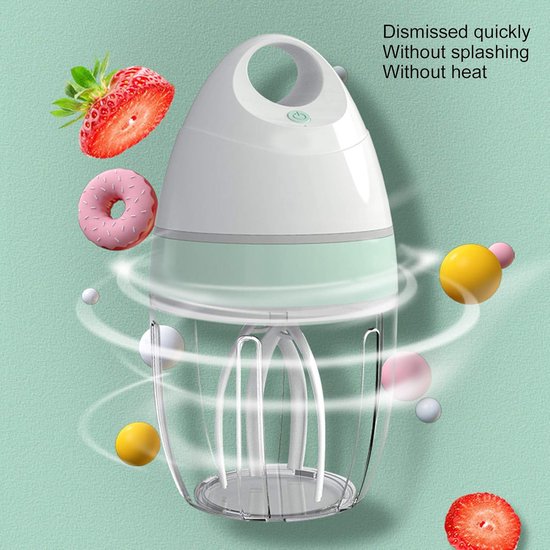 Elektrische Handmixer - Eierklopper - Bakken en Maken - Geluidsarm Mengen - 900 Ml Container - Wit — afbeelding 4