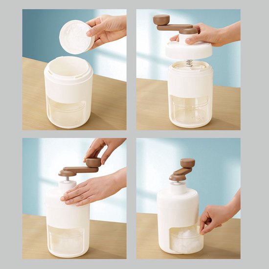 Handmatig aangedreven ijsschaafmachine - handmatige ijsvergruizer voor milkshakes en smoothies - ijsschaafmachine - ijsvergruizer voor huishoudelijk gebruik - ijsschaafmachine — afbeelding 4