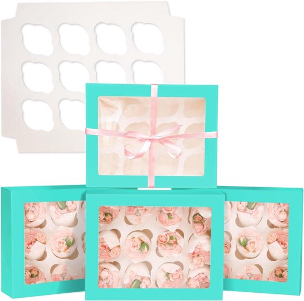 Automatische pop-up doos voor cupcakes met venster