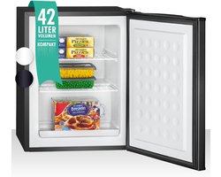 Mini Vriesbox - Vrieskist Kleine - Voedsel Bewaren - Traploze Temperatuurregeling - 42 Liter - Zwart