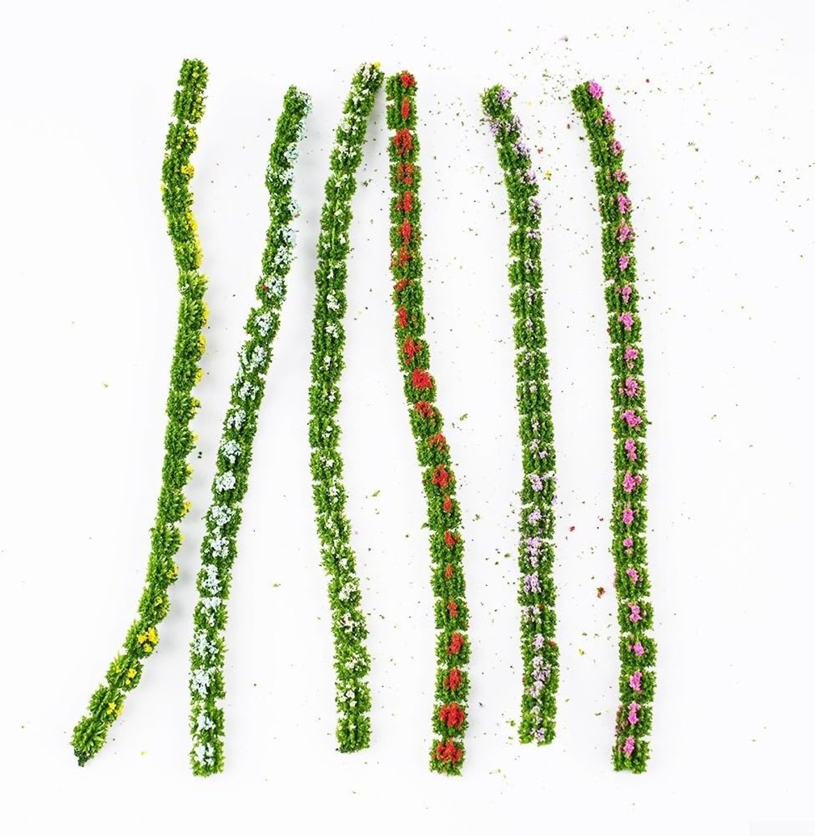 Statisch Gras - Miniatuur Struiken - Landschap Maken - Zelfklevende Strips - 20cm Set - Zes Kleuren