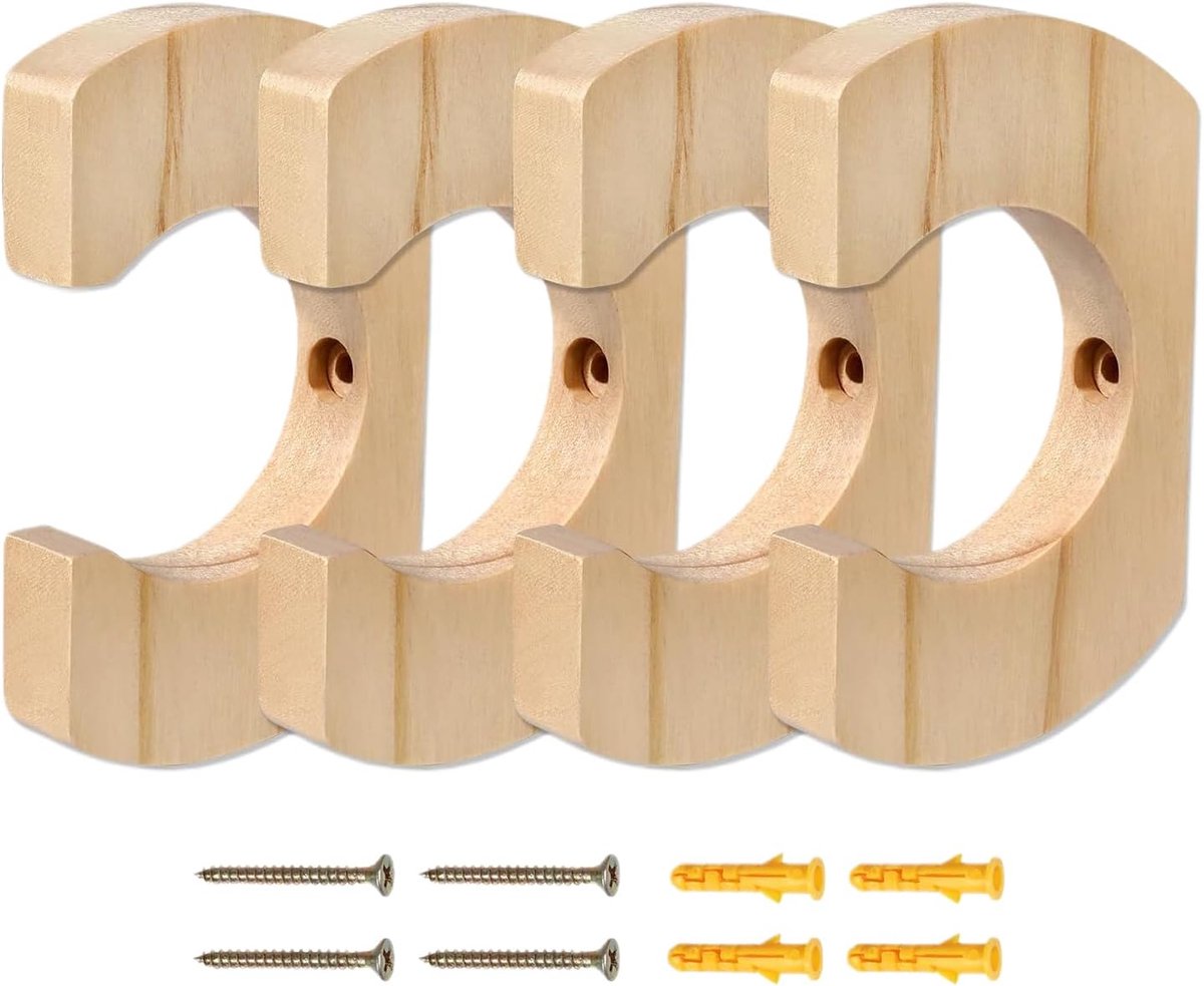 Kajak Paddle Houder - Roeiaccessoire Opslag - Peddel Opbergen - Massief Houten Constructie - 10 x 6.3 cm - Natuurlijk Hout