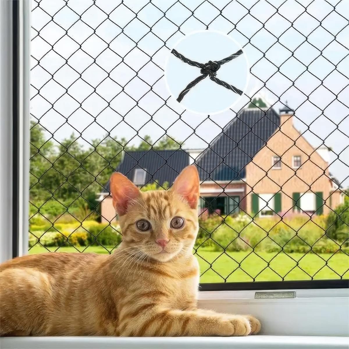 SnelShoppen - Beschermnet voor Katten 3 X 8 M Transparant Nylon Balkonnet, Vogel- en Duivenwerend Kattennet, Borenloos voor Balkons, Trappen, Ramen, T