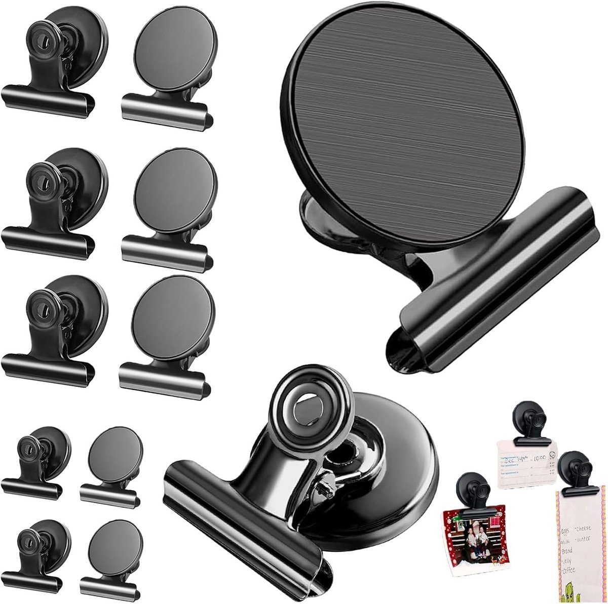 12 Pieces Magnetic Clips for Refrigerator, Magnetic Clips, Magnet Clips, Fridge Magnets, Strong Scratch-free Magnetic - ShopVlot
