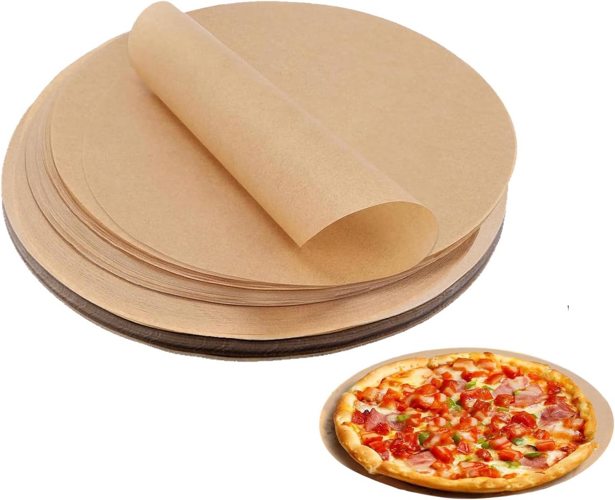 Bakpapier Rond - Airfryer Vellen - Bakken en Braden - Non-stick Coating - 30cm 100 Stuks - Natuurlijk