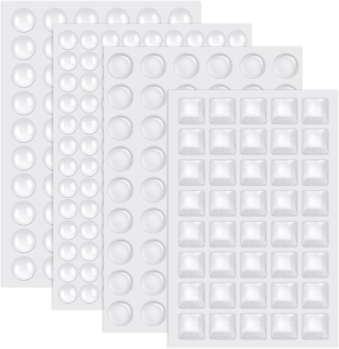 Pack of 204 Transparent Self-Adhesive Elastic Rubber Door and Furniture Stop Buffer for Doors, Cupboards, Drawers - ShopVlot