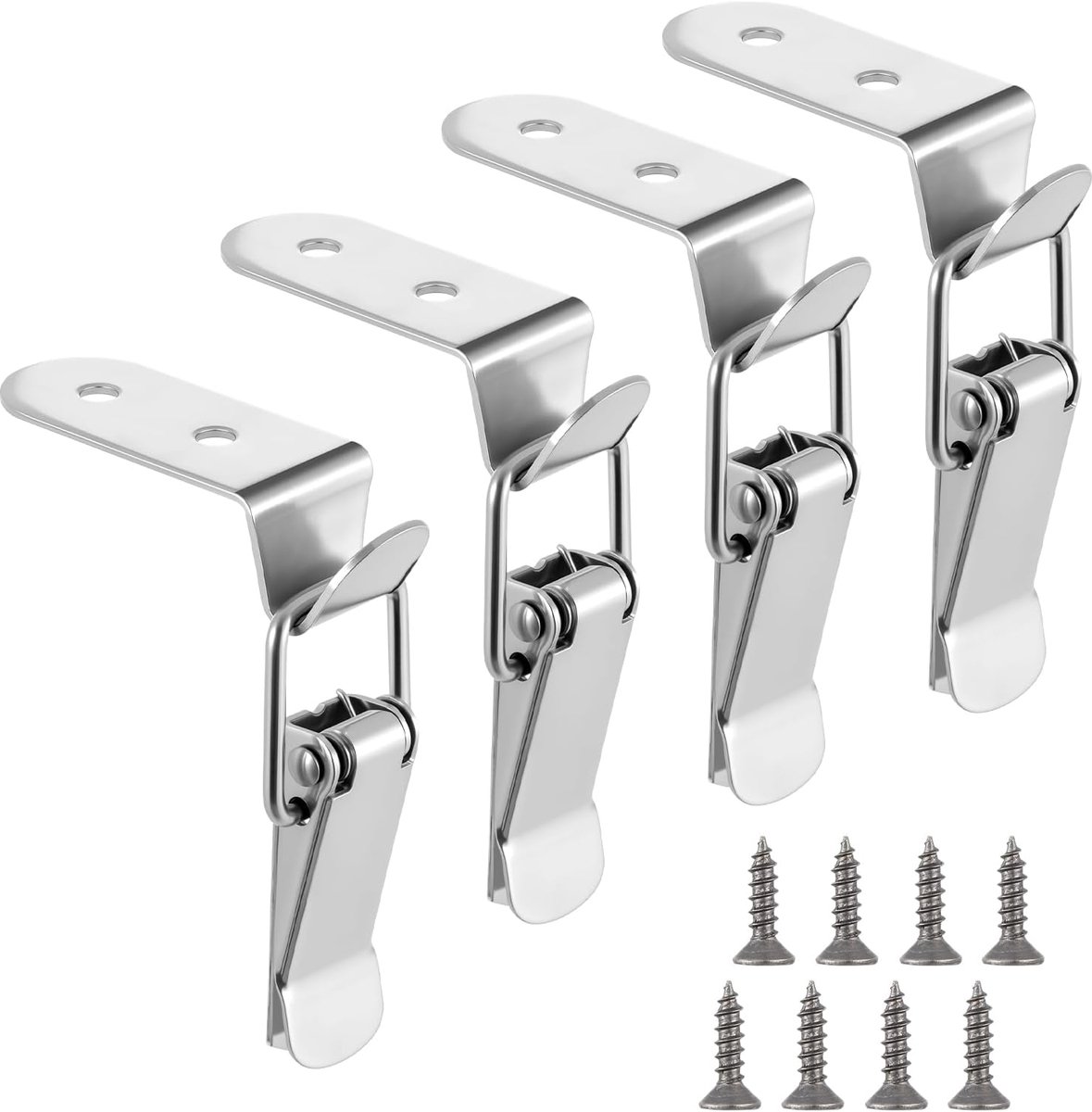 Locking hardware 90 graden - roestvrij staal - 4 stuks - veelzijdige vergrendeling voor kasten - ShopVlot