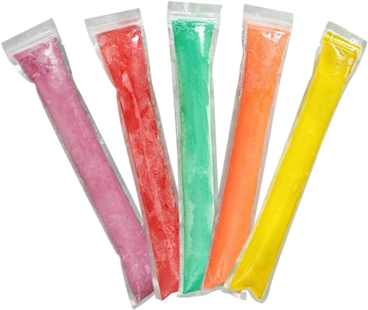 100 Ice Mould, BPA Free Popsicle Mould, Reusable Bags (4.5 x 22 cm) - ShopVlot