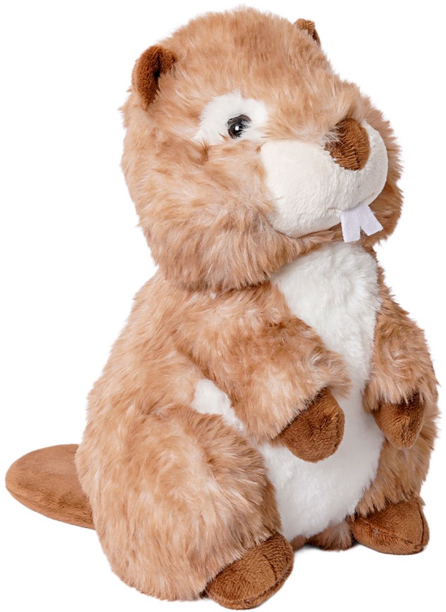 PIA Soft Toys - Pluche Knuffeldier - Bever bruin 24 cm