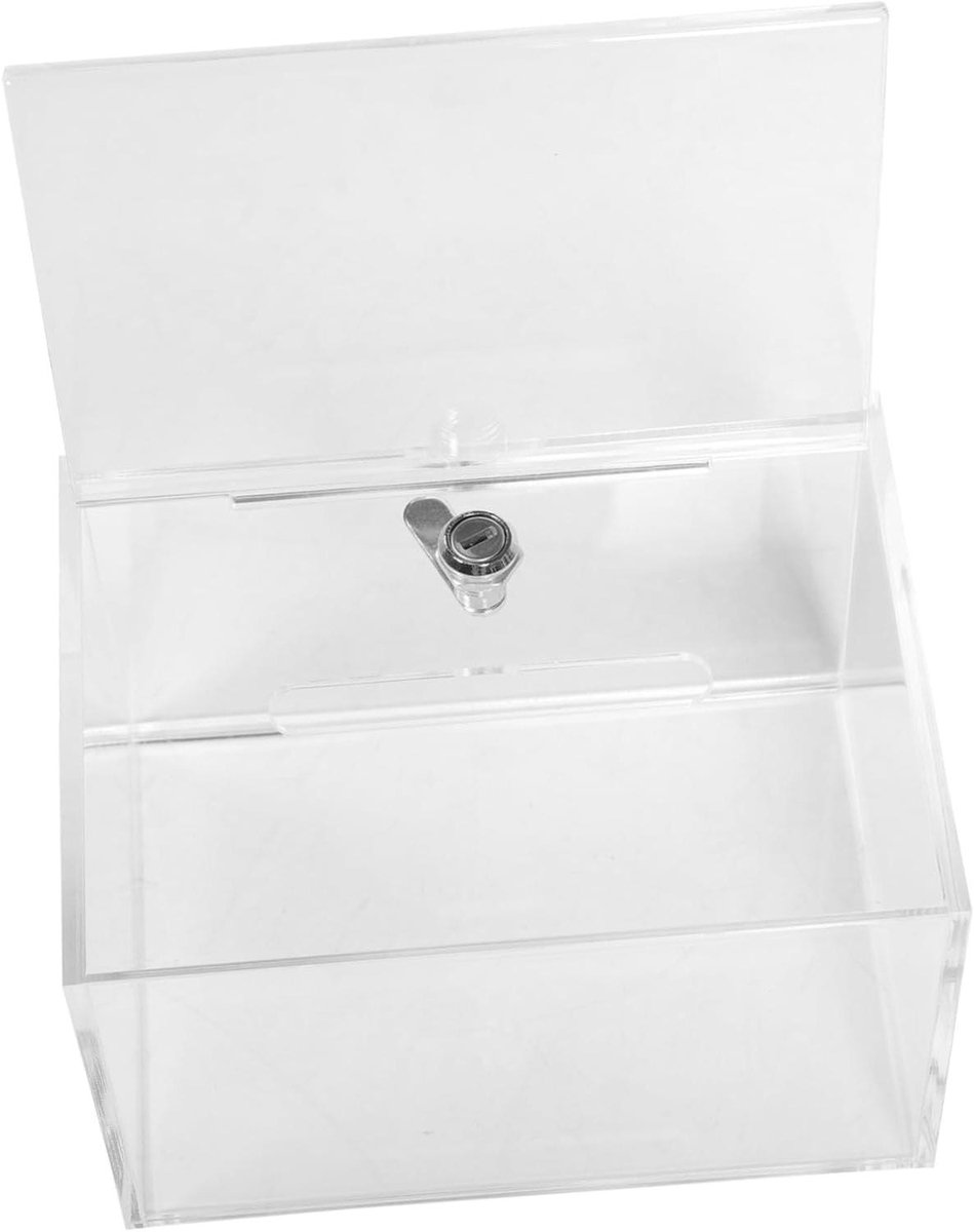 Muurbrievenbus - Donatiebox Stembus - Opinies Verzamelen - Transparant Acryl - 15.20x10.50cm - Transparant