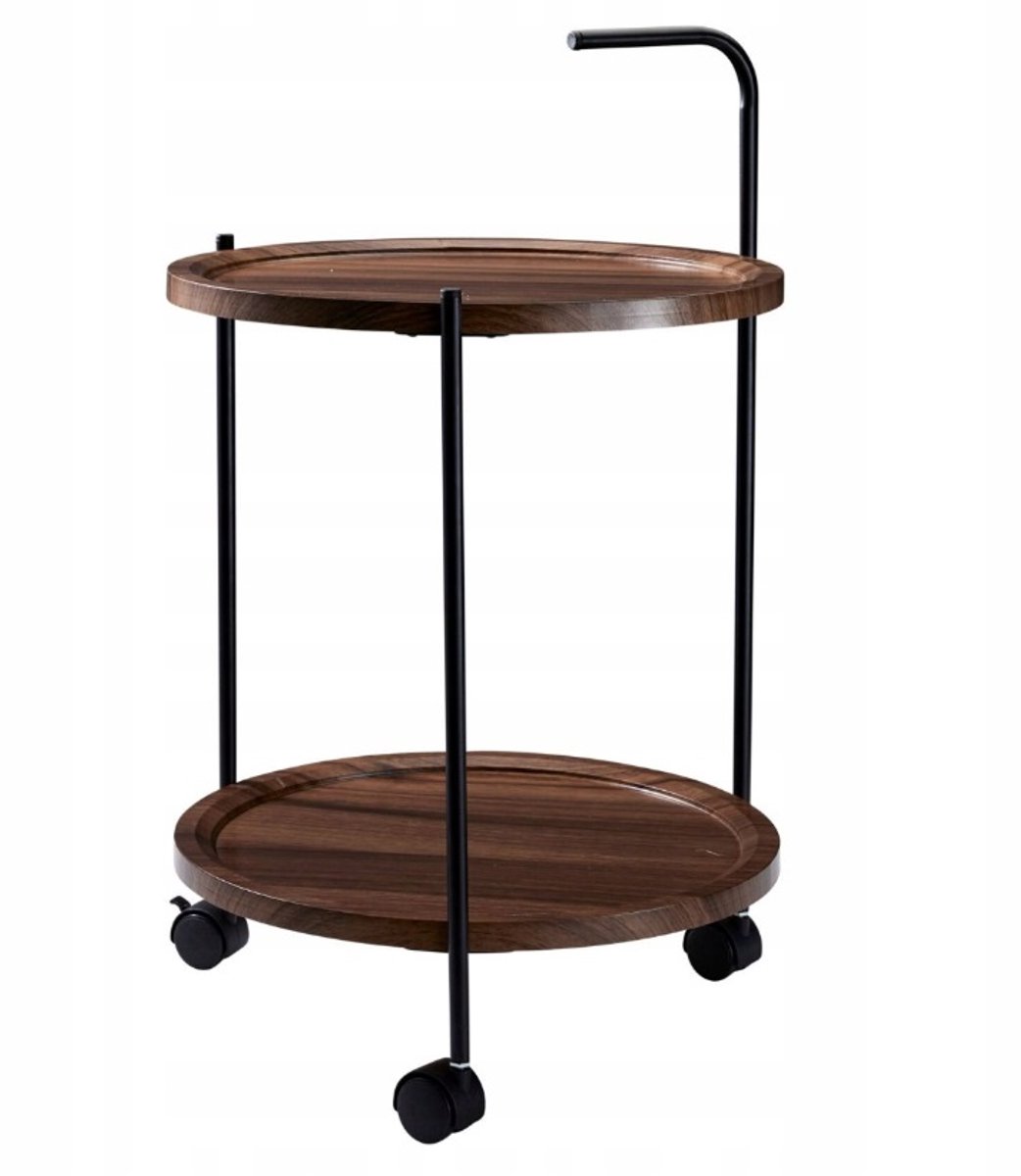 Bijzettafel Salontafel op wielen 40x40x67 cm donkerbruin