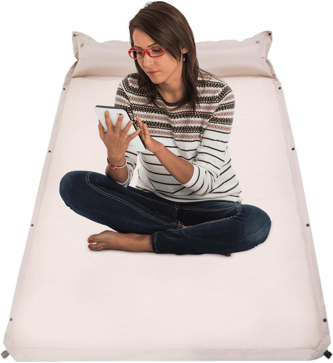 Luchtbed Slaapmat - Kampeerbed Opblaasbaar - Kamperen en Reizen - Automatische Inflatie - 190 x 66 cm - Bunt