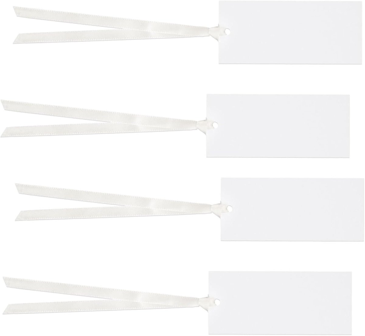 50st Naamkaartjes voor op Tafel, 4x9cm Blanco Plaatskaartjes met Lint Ideale Hangende Decoratie voor Bruiloftsdiners Banketten en Feesten