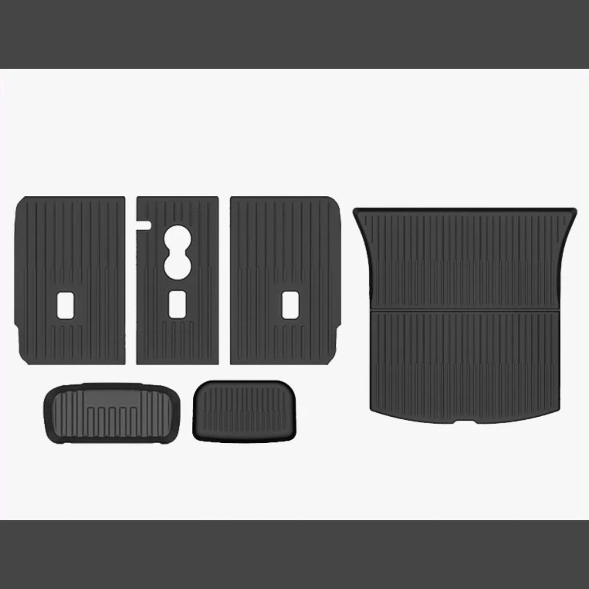 Tesla Model Y Juniper Standard RWD Rubber Kofferbakmatten + Achterbankbeschermer – Ecoline – Interieur Accessoires
