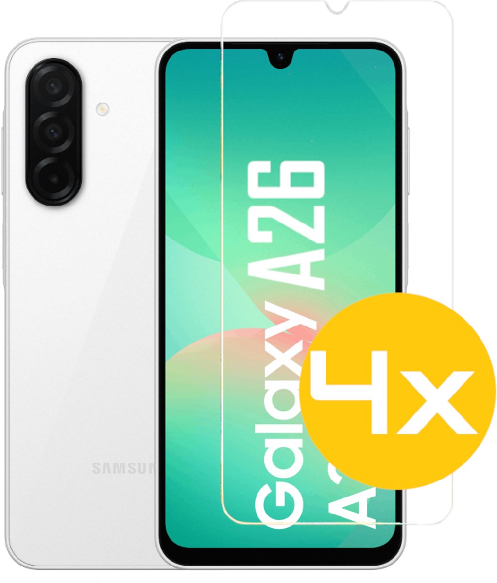 Screenprotector Geschikt Voor Samsung Galaxy A26 - Glasplaat - Tempered Glass - 4 Stuks