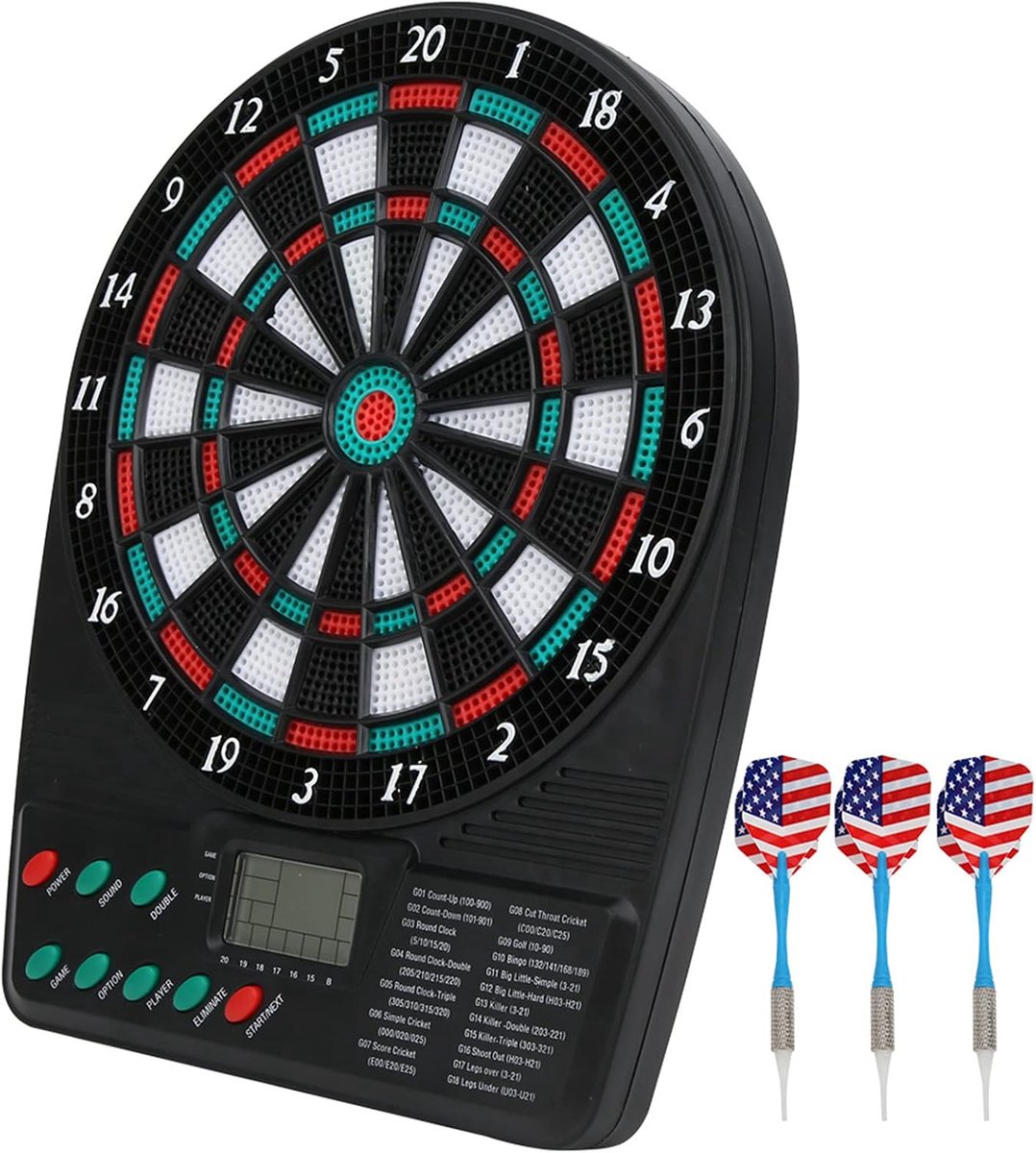 SnelShoppen - Elektronisch Dartbord, Soft Dartbord Set met Automatische Score, 6 Darts, Kleurige LED Verlichting, Ideaal voor Feest, Familie en Vrije