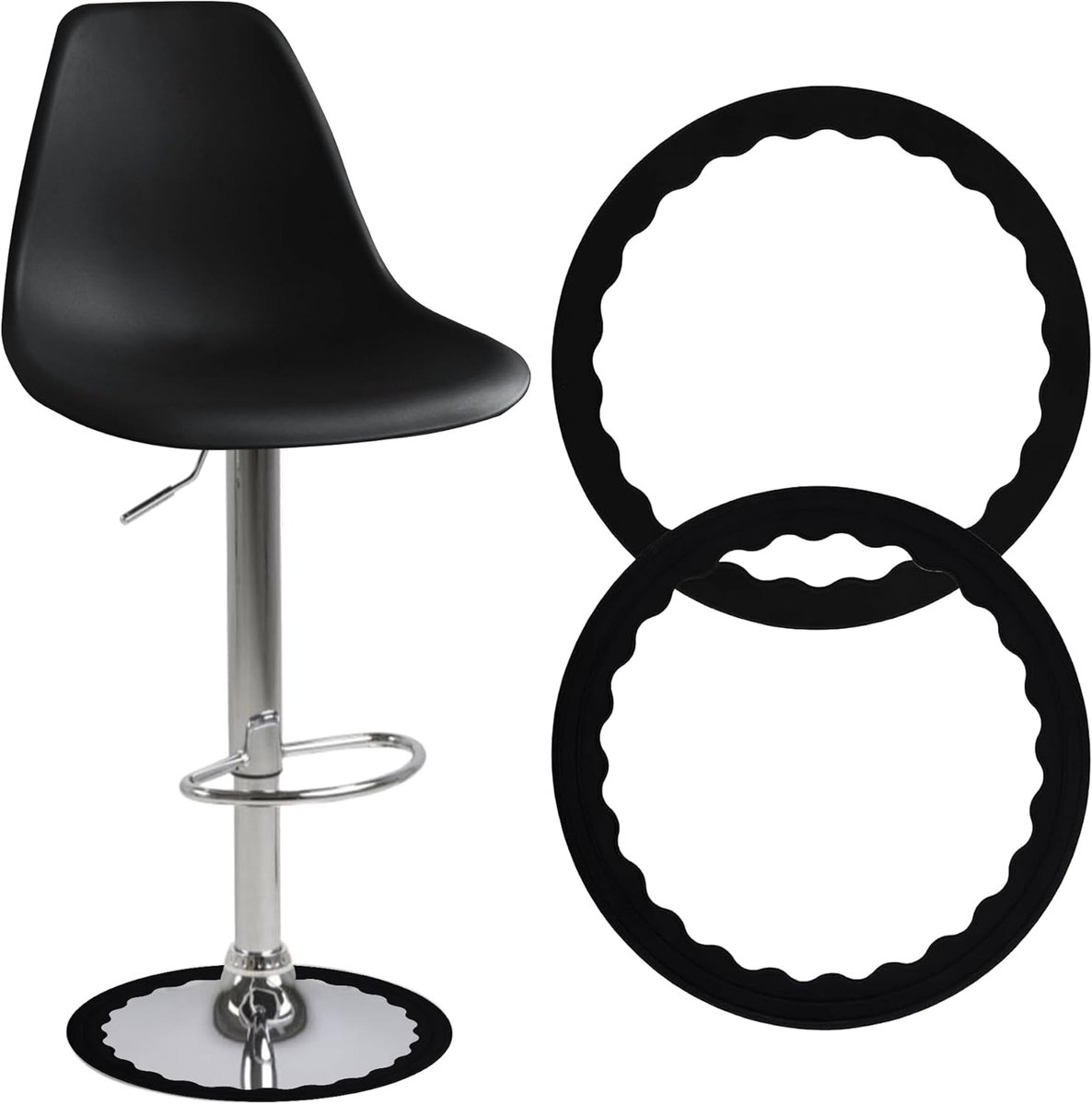 SnelShoppen - Set van 2 Beschermcaps voor Barkrukken en Stoelen, Vloerbeschermers, Antislip Pads voor Stoelpoot, Geschikt voor Basis van 36.8 cm tot 4