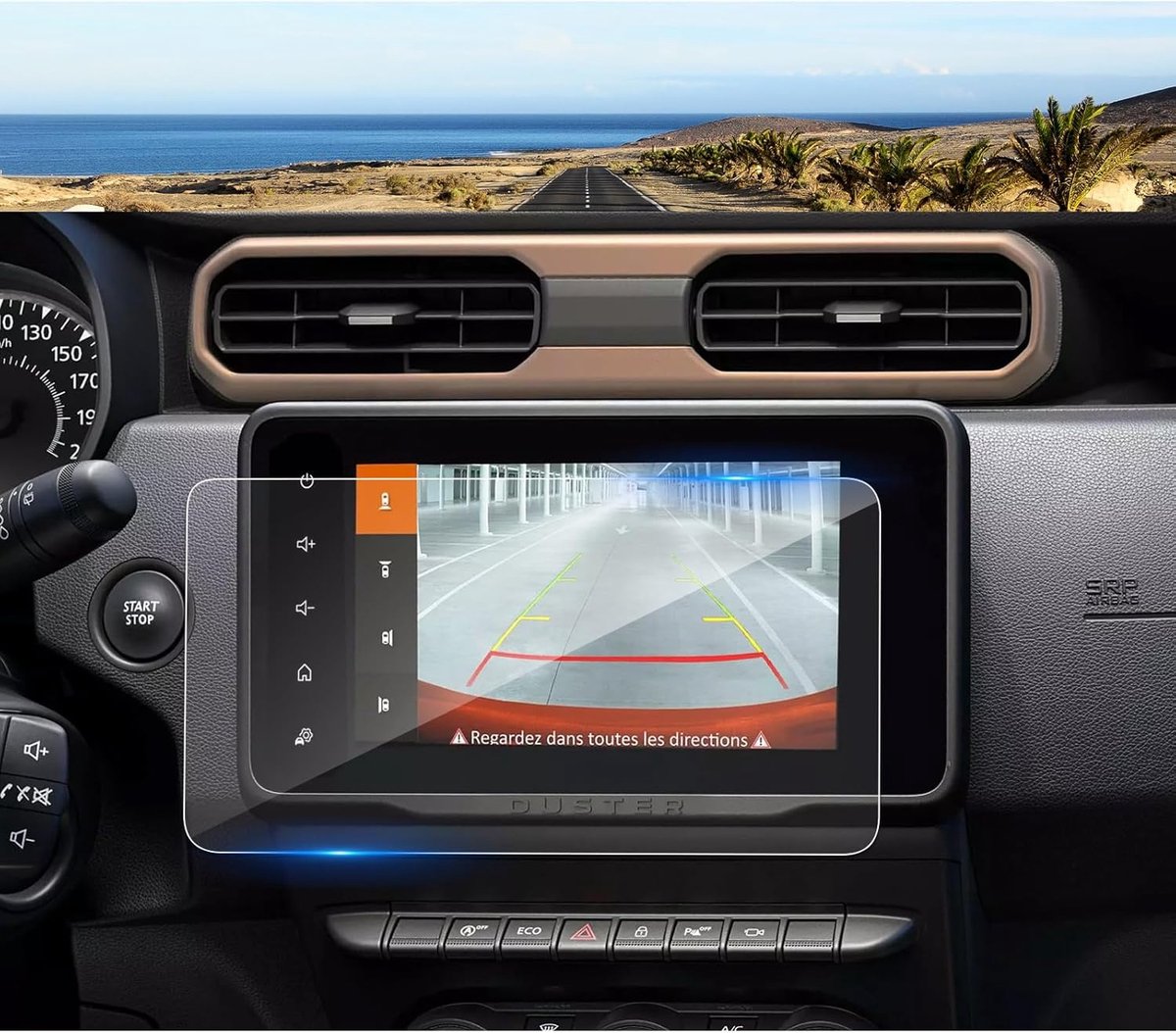 Navigatiescherm beschermfolie 8 inch - gehard glas - krasbestendig - optimale bescherming voor Dacia Duster 2022-2024 - ShopVlot