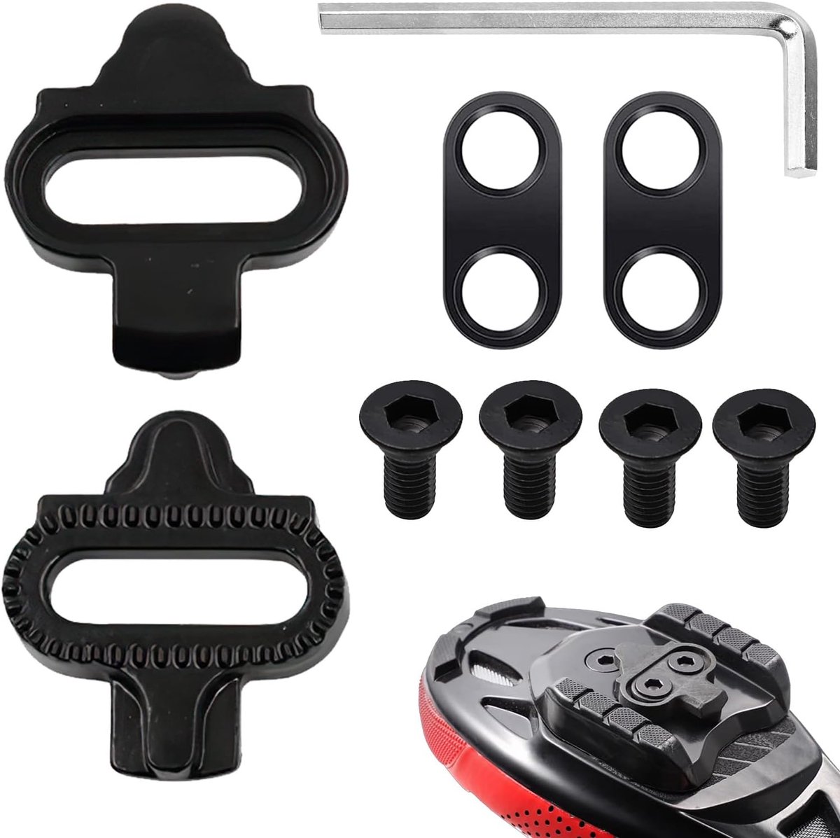 2 x Shimano SPD Compatible Bicycle Wheels for MTB Pedals and Indoor Bikes Men and Women Universal Clip System Metal - ShopVlot