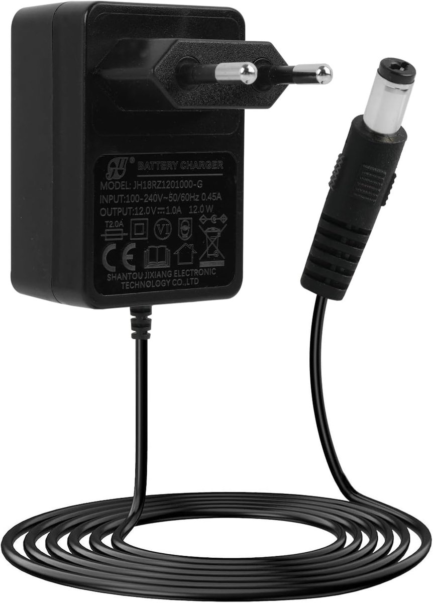 SnelShoppen - 12 V Universele Oplader 12 V 1 A Elektrische Auto, Motorfietsen, SUV's, ATV's, Vervangingsoplader met LED Indicator, Positieve Barrel Pl
