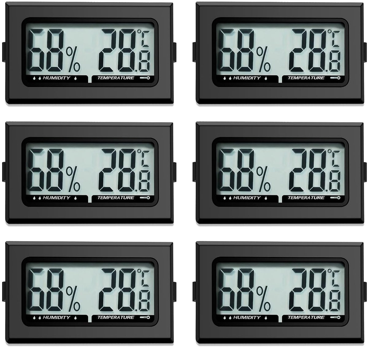 Digitale thermometer - mini-hygrometer - lcd-display - perfect voor reptielen en broeikassen - SnelShoppen