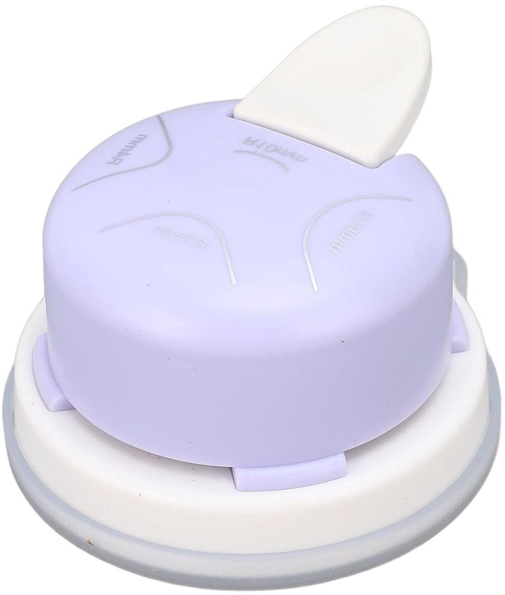 Hoekafronder 4-in-1 - Papiersnijder Handwerk - Kaarten Maken - Drie Straalgroottes - 4 7 10 mm - Paars