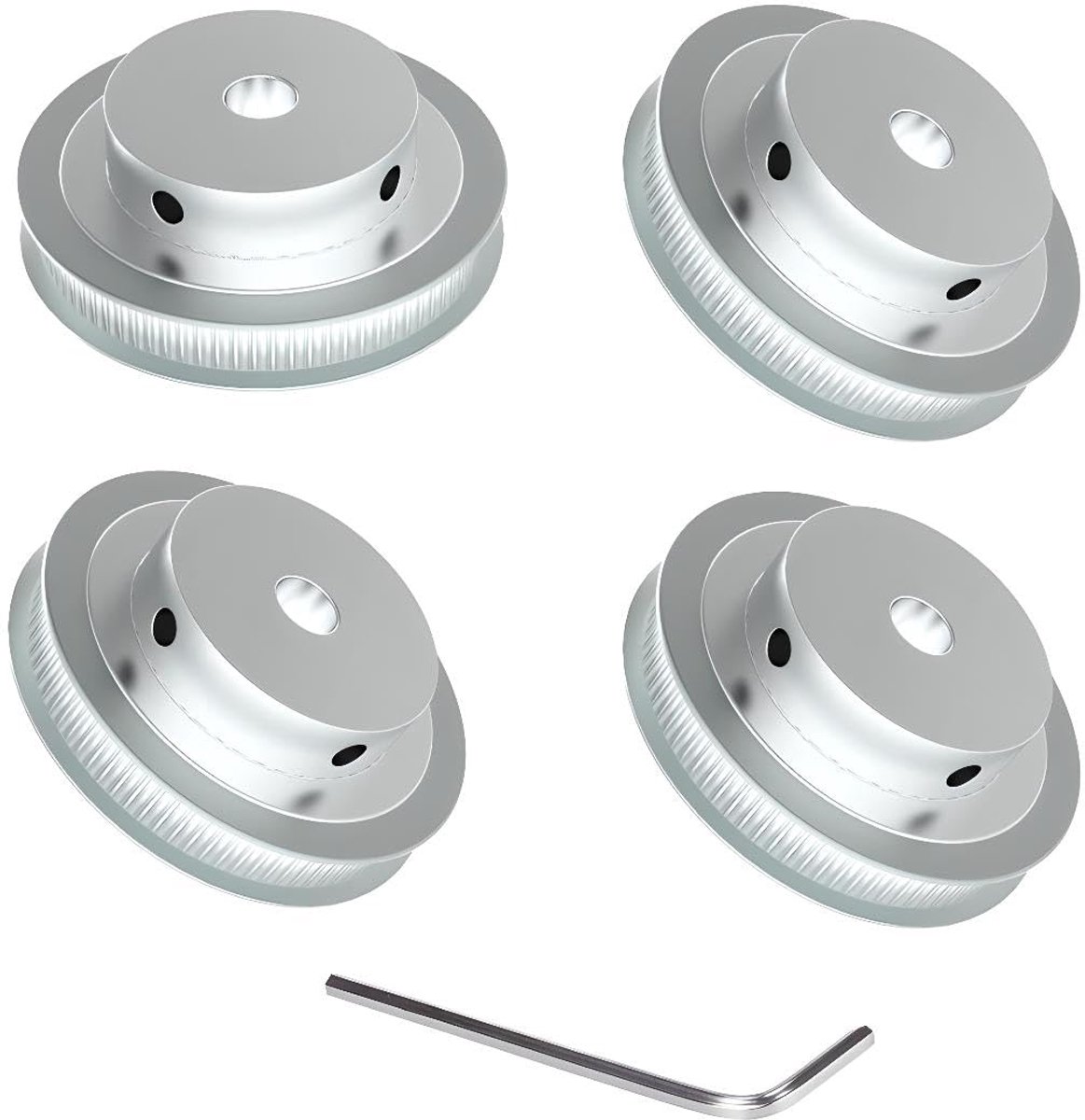 Print GT2 Pulley GT2 Katrol 60 Teeth tanden 5mm Bore Width 6mm Timing Belt Pulley Aluminum 60T Pulley Wheel for 6mm Width GT2 Timing Belt for 3D Printer,CNC (4pcs)