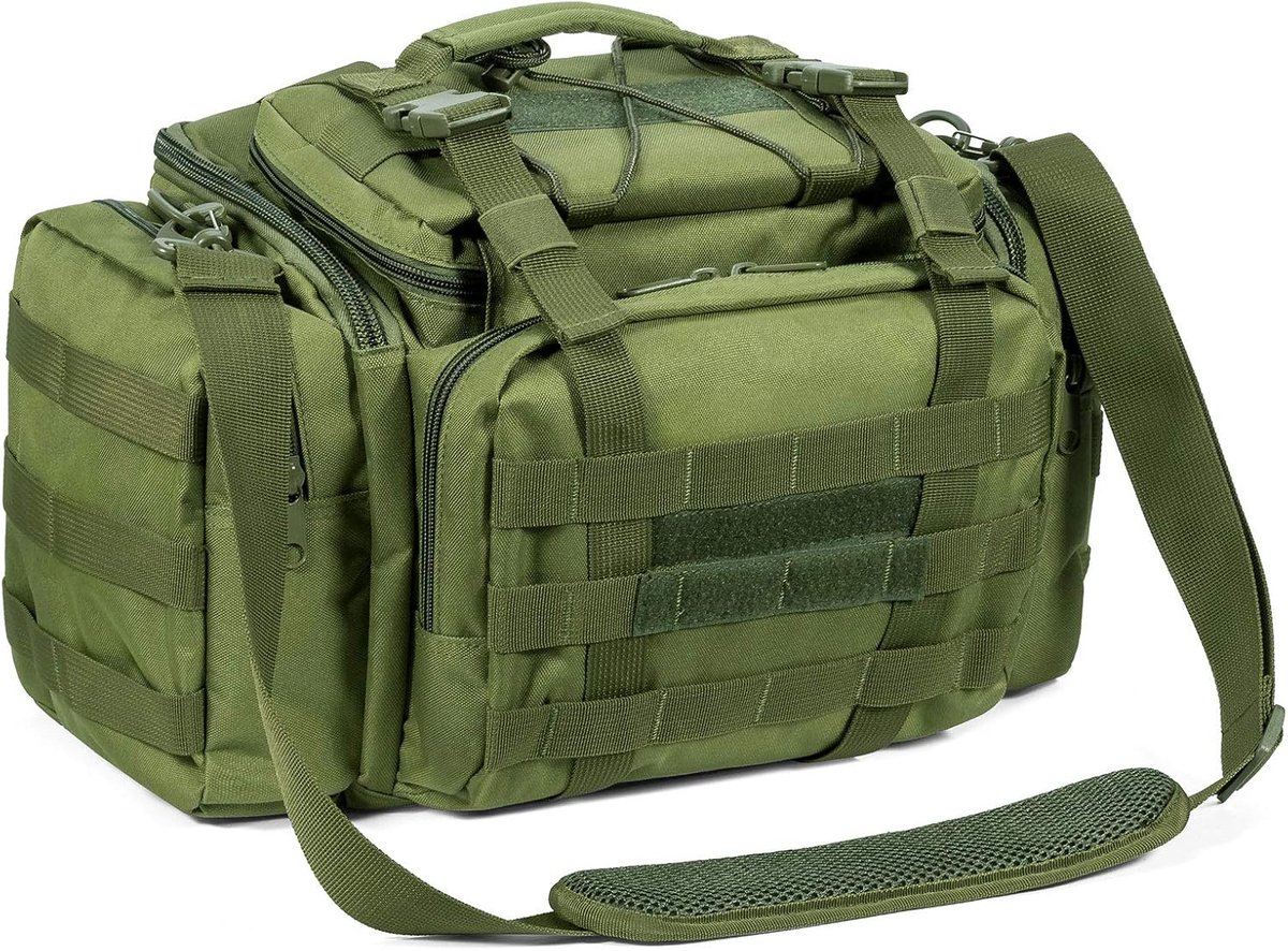 Handige Vissende Tas voor Tackle Opberging met Meerdere Vakken, Schouder- en Heuptas, 900D Zware Oxford Stof, Waterbestendig, Ook voor Buiten, Wandelen, Jagen, Kamperen, Reizen