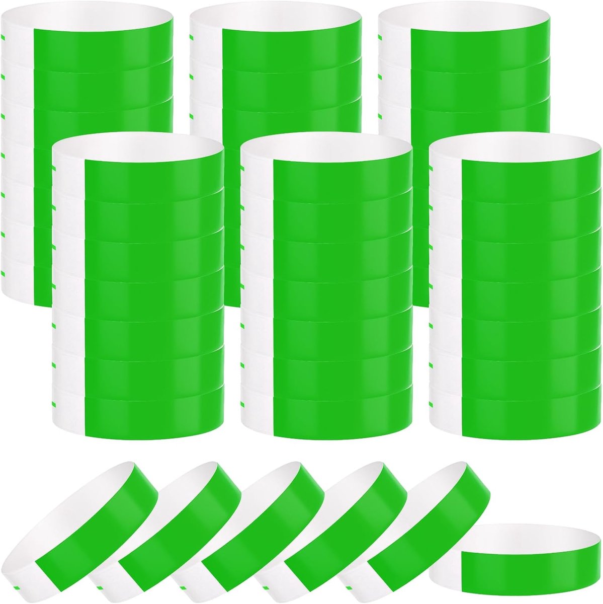 papieren armbanden, plakrollen, voor clubs, muziekfestivals, concerten, groen, 300 stuks