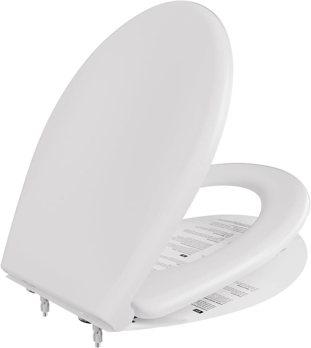 Wc-bril met softclosemechanisme, WC-zitting van duroplast, toiletdeksel met antibacteriële eigenschappen, ovaal toiletzitting, wc-deksel met Quick-Release-functie, universele toiletbril, wit