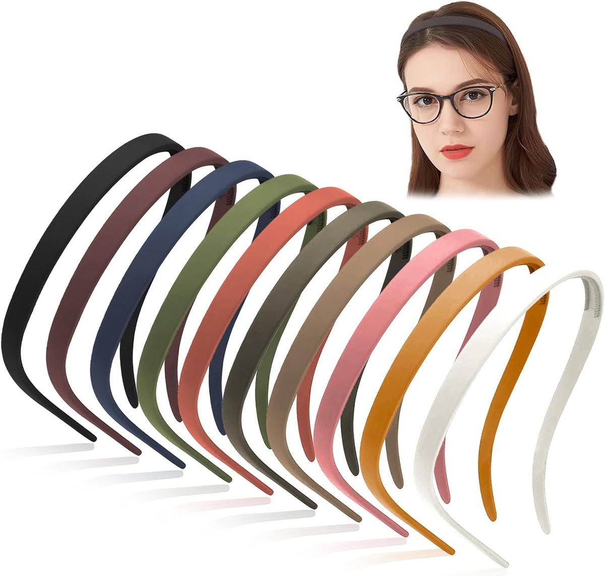 Comfortabele Hoofdband voor Brildragers - Geen Druk, Geen Hoofdpijn, Vierkante Zonnebril Hoofdband voor Vrouwen en Meisjes - 10 Stuks