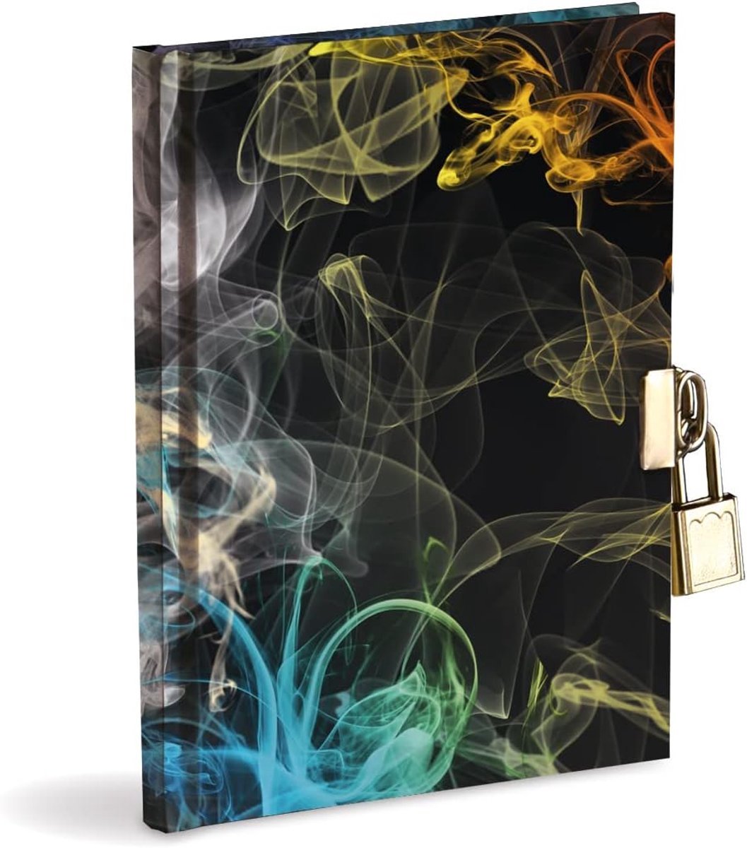 Geheim dagboek, 14,5 x 18,5 cm, meerkleurig met metalen slot en 2 sleutels