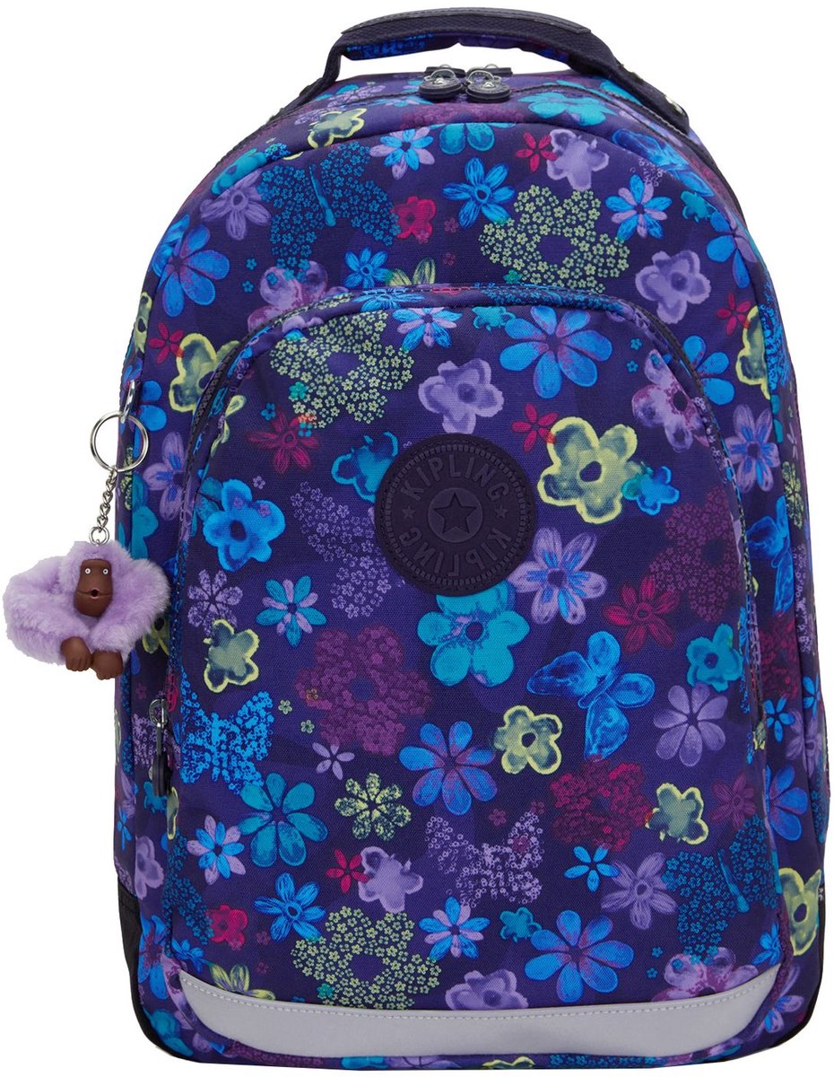 Kipling Class Room Rugzak School - 15 laptopvak - dark flower stamp