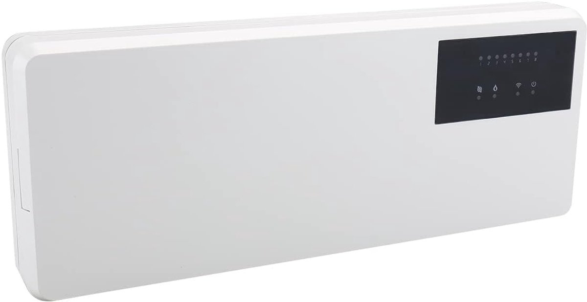 Vloerverwarming Bedradingscentrum WG526, Werkt voor 230V Thermostaat en Actuators, 8 Zones Verwarmingsconcentrator, Gekoppelde Gasboiler en Waterpomp Wit