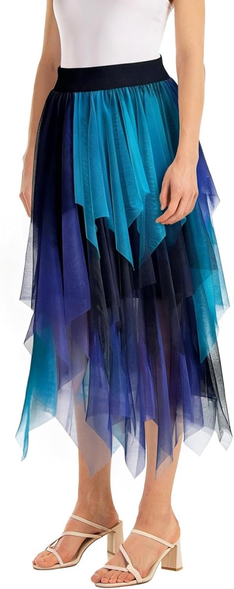 onregelmatige tule rok met hoge en lage taille voor dames - Elegante asymmetrische tule rok voor carnaval, Mardi Gras, Halloween, feesten en kostuums
