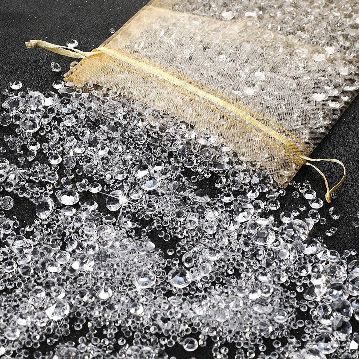 4000 Stuks Acryl-strass-Decoratie, 3 Maten voor Bruiloftsdecoraties, Tafeldecoratie, Reparaties van Bruidskapsels, Vazenvullers, Feestjes (Wit)