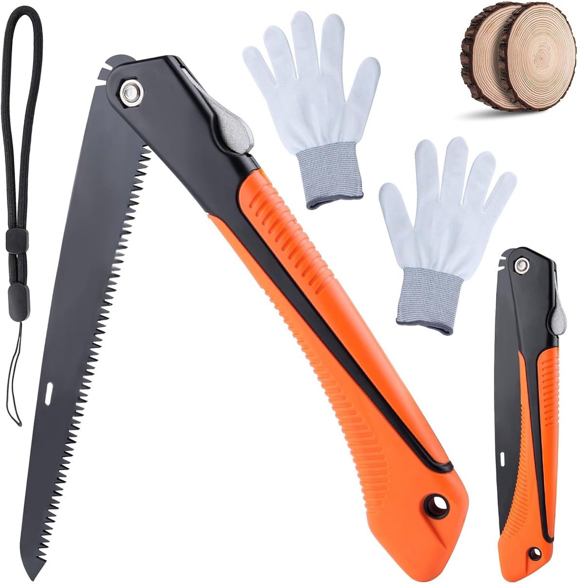 Klapzaag, handzagen om te snoeien, krachtige 8 inch SK5-stalen zaag met drievoudig geslepen tanden voor kamperen, backpacken, jacht en bushcraft