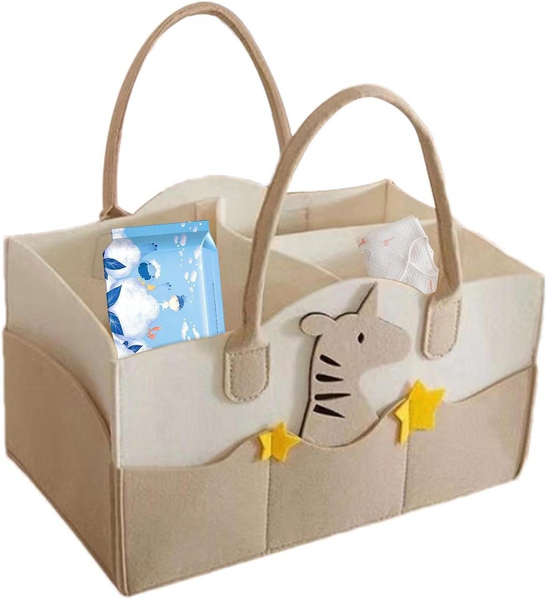 Luiertas - Mamatas Opberger - Baby Benodigdheden - Verdeeld Ontwerp - 33x23x18 cm - Grijs