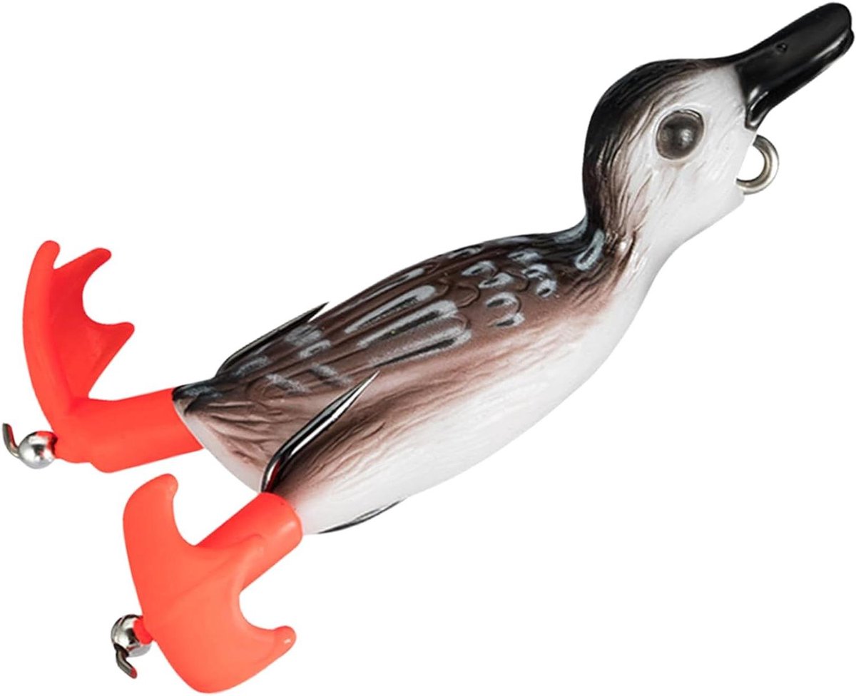 Visaas Eend Lokken - Zacht Aas Dubbele Propeller - Vissen Op Brasem - Spetterende Voeten - 9 cm - Bruin