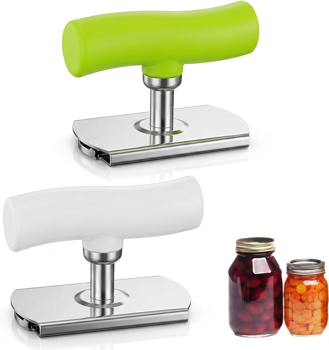 Ergonomische blikopener en schroefdekselopener voor senioren en mensen met handkrachtproblemen, ideaal voor thuisgebruik en picknicks, set van 2 stuks